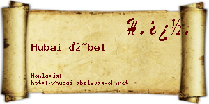 Hubai Ábel névjegykártya