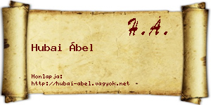 Hubai Ábel névjegykártya